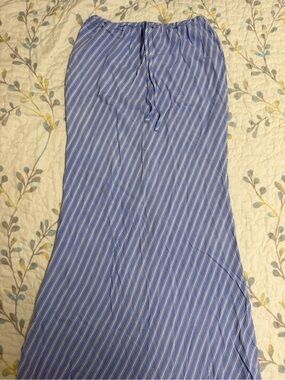 Blue and White Striped Maxi Skirt